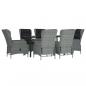 Preview: 7-tlg. Garten-Essgruppe Hellgrau Poly Rattan