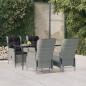 Preview: ARDEBO.de - 5-tlg. Garten-Essgruppe Hellgrau Poly Rattan
