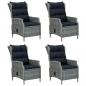 Preview: 5-tlg. Garten-Essgruppe Hellgrau Poly Rattan