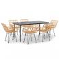 Preview: 7-tlg. Garten-Essgruppe Poly Rattan