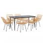 Preview: 7-tlg. Garten-Essgruppe Poly Rattan