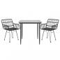 Preview: 3-tlg. Garten-Essgruppe Schwarz Poly Rattan