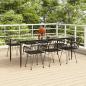 Preview: ARDEBO.de - 7-tlg. Garten-Essgruppe Schwarz Poly Rattan
