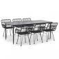 Preview: 7-tlg. Garten-Essgruppe Schwarz Poly Rattan