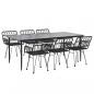 Preview: 7-tlg. Garten-Essgruppe Schwarz Poly Rattan