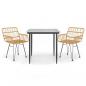 Preview: 3-tlg. Garten-Essgruppe Poly Rattan
