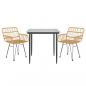 Preview: 3-tlg. Garten-Essgruppe Poly Rattan