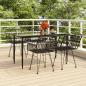 Preview: ARDEBO.de - 5-tlg. Garten-Essgruppe Schwarz Poly Rattan