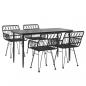 Preview: 5-tlg. Garten-Essgruppe Schwarz Poly Rattan