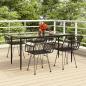 Preview: ARDEBO.de - 5-tlg. Garten-Essgruppe Schwarz Poly Rattan