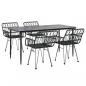 Preview: 5-tlg. Garten-Essgruppe Schwarz Poly Rattan