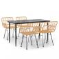 Preview: 5-tlg. Garten-Essgruppe Poly Rattan