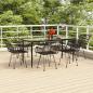 Preview: ARDEBO.de - 7-tlg. Garten-Essgruppe Schwarz Poly Rattan