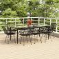 Preview: ARDEBO.de - 9-tlg. Garten-Essgruppe Schwarz Poly Rattan