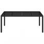 Preview: Gartentisch mit Glasplatte Schwarz 190x90x75 cm Poly Rattan