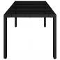Preview: Gartentisch mit Glasplatte Schwarz 190x90x75 cm Poly Rattan