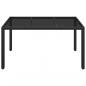 Preview: Gartentisch mit Glasplatte Schwarz 150x90x75 cm Poly Rattan