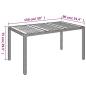Preview: Gartentisch mit Holzplatte Grau 150x90x75 cm Poly Rattan