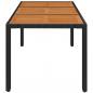 Preview: Gartentisch mit Holzplatte Schwarz 150x90x75 cm Poly Rattan
