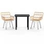 Preview: 3-tlg. Garten-Essgruppe Poly Rattan