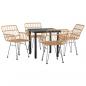 Preview: 5-tlg. Garten-Essgruppe Poly Rattan