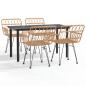 Preview: 5-tlg. Garten-Essgruppe Poly Rattan