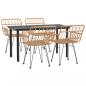 Preview: 5-tlg. Garten-Essgruppe Poly Rattan