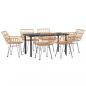 Preview: 7-tlg. Garten-Essgruppe Poly Rattan