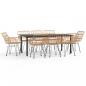 Preview: 9-tlg. Garten-Essgruppe Poly Rattan