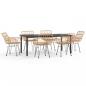 Preview: 7-tlg. Garten-Essgruppe Poly Rattan