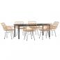 Preview: 7-tlg. Garten-Essgruppe Poly Rattan