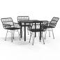 Preview: 5-tlg. Garten-Essgruppe Schwarz Poly Rattan