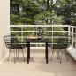 Preview: ARDEBO.de - 3-tlg. Garten-Essgruppe Schwarz Poly Rattan