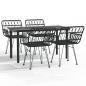 Preview: 5-tlg. Garten-Essgruppe Schwarz Poly Rattan