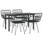 Preview: 5-tlg. Garten-Essgruppe Schwarz Poly Rattan