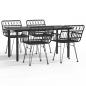 Preview: 5-tlg. Garten-Essgruppe Schwarz Poly Rattan