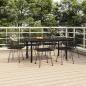 Preview: ARDEBO.de - 7-tlg. Garten-Essgruppe Schwarz Poly Rattan