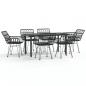 Preview: 7-tlg. Garten-Essgruppe Schwarz Poly Rattan