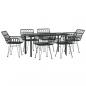 Preview: 7-tlg. Garten-Essgruppe Schwarz Poly Rattan