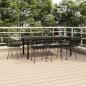 Preview: ARDEBO.de - 9-tlg. Garten-Essgruppe Schwarz Poly Rattan