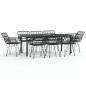 Preview: 9-tlg. Garten-Essgruppe Schwarz Poly Rattan