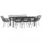 Preview: 9-tlg. Garten-Essgruppe Schwarz Poly Rattan