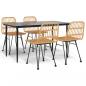 Preview: 5-tlg. Garten-Essgruppe Poly Rattan