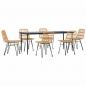 Preview: 7-tlg. Garten-Essgruppe Poly Rattan