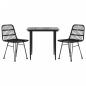 Preview: 3-tlg. Garten-Essgruppe Schwarz Poly Rattan