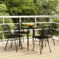 Preview: ARDEBO.de - 5-tlg. Garten-Essgruppe Schwarz Poly Rattan