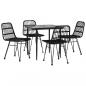 Preview: 5-tlg. Garten-Essgruppe Schwarz Poly Rattan