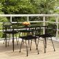 Preview: ARDEBO.de - 5-tlg. Garten-Essgruppe Schwarz Poly Rattan