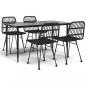 Preview: 5-tlg. Garten-Essgruppe Schwarz Poly Rattan