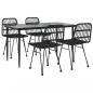 Preview: 5-tlg. Garten-Essgruppe Schwarz Poly Rattan